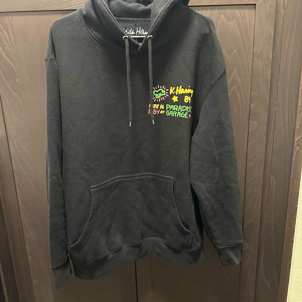 Urban Outfitters Keith Haring Paradise Garage Puff Print Hoodie Sweatshirt